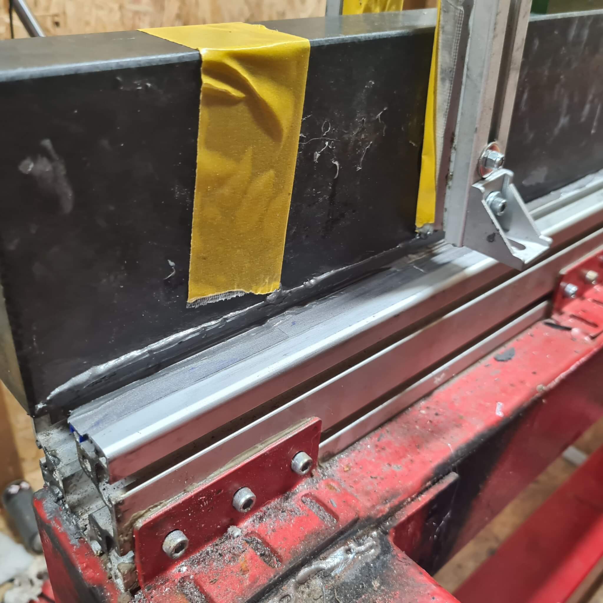 granite ruler epoxy flattning mounting surface