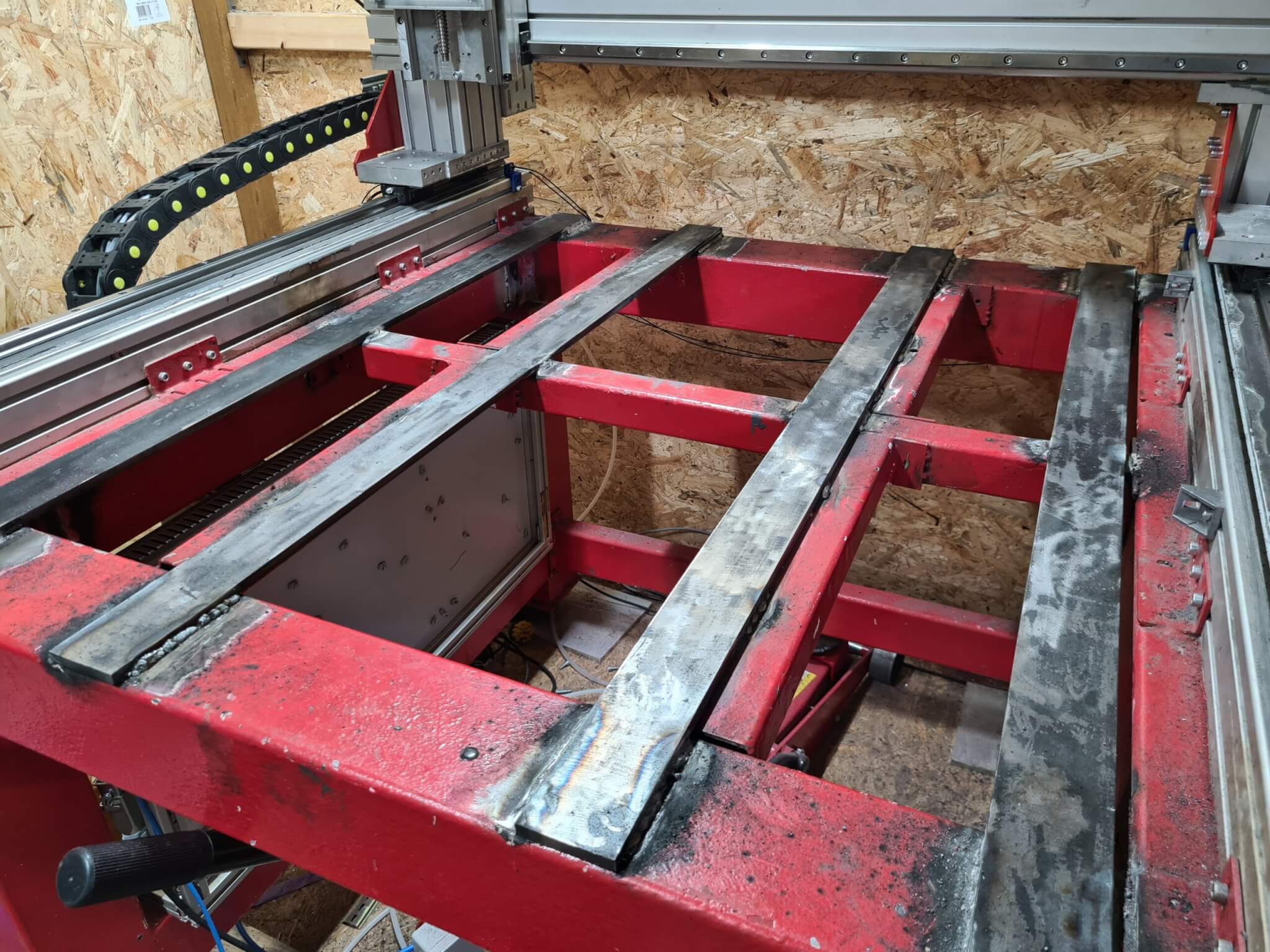 mightymill diy cnc build welding table to wasteboard frame fixture table
