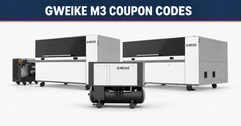 Gweike M3 Pro and M3 Ultra laser systems with screw air compressor