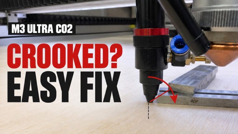 Gweike M3 Ultra CO2 laser head over 9 mm plywood